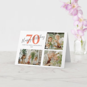 Carte stylish Any Age Birthday 3 Photo collage