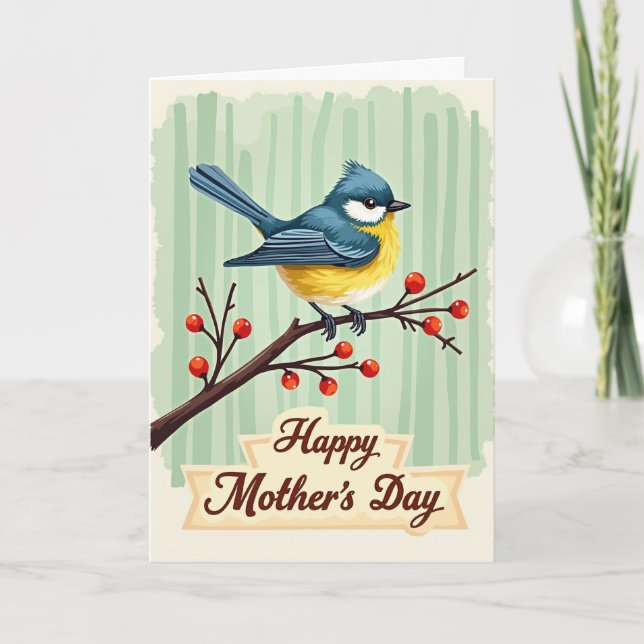 Carte Stylized Songbird Mothers Day Card (Devant)