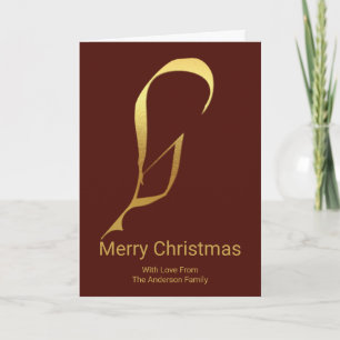 Carte Stylo en plume Gold Quill Écriture Joyeux Noël