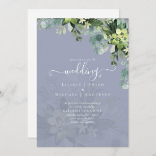Carte Sublime Dusty Bleu VERT MARIAGE Eucalyptus