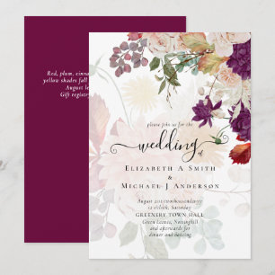 Carte Sublime Mulberry orange Floral Mariage Suite