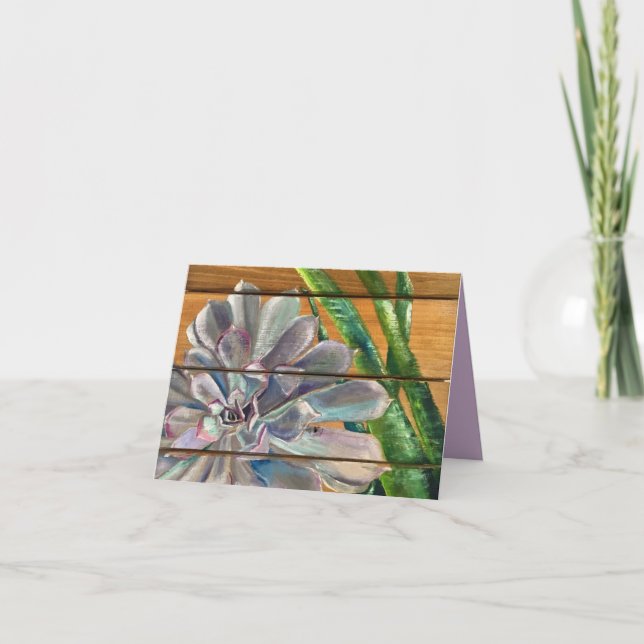 Carte Succulent sur bois (Devant)