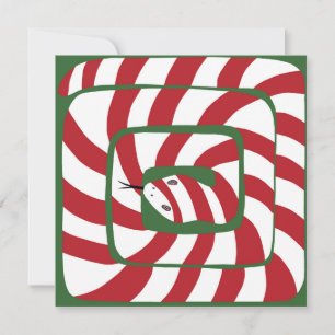 Carte Sucre de canne amusant Serpent Abstrait rayé rouge