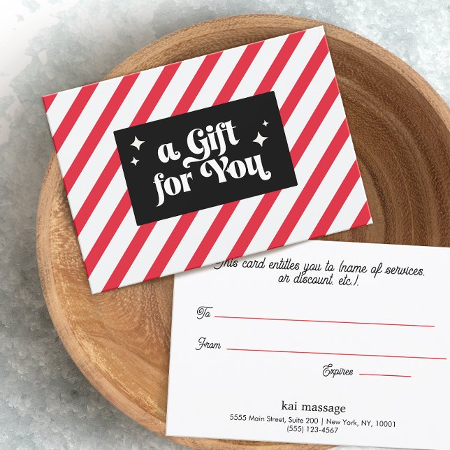 Carte Sucre de canne Stripes Certificat cadeau de Noël (Créateur téléchargé)