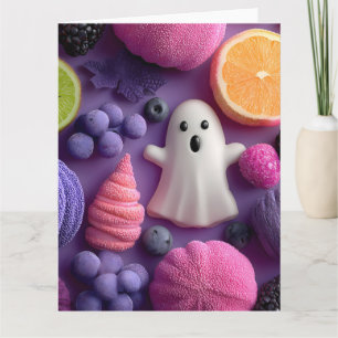 Carte Sucre d'Halloween et plat de fruits
