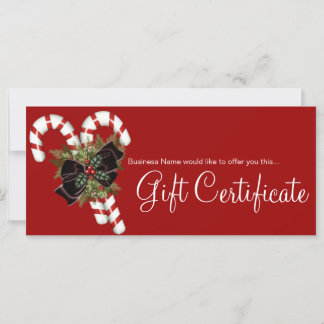 Carte Sucres de canne de certificat-cadeau & Bow rouge f