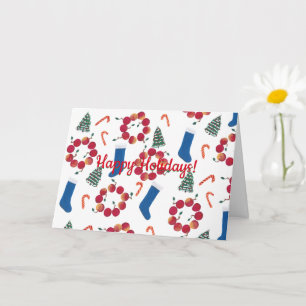 Carte sucres de canne Pommes Wreathes Stockages de Noël