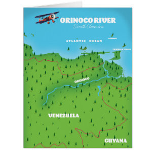 Carte sud-américaine du fleuve Orinoco