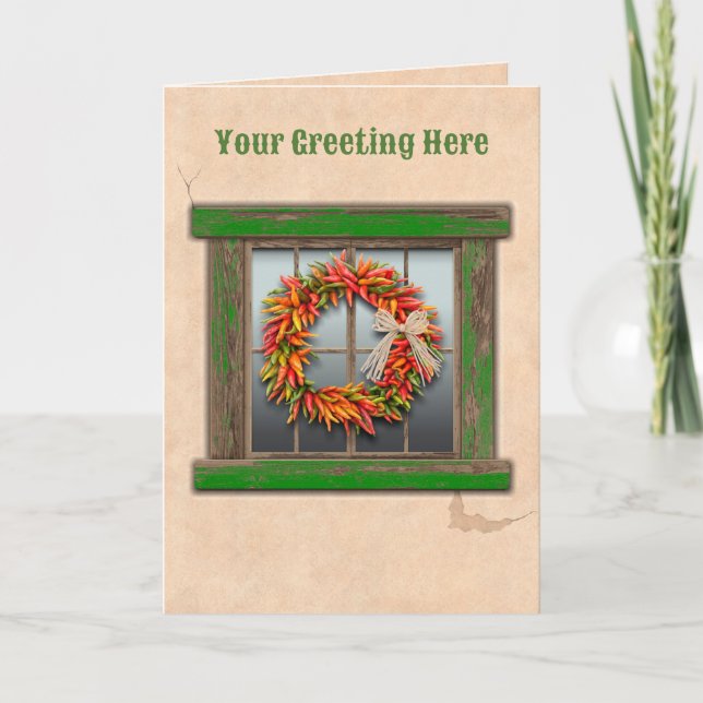 Carte Sud-Ouest du Chili Ristra Wreath Rustique fenêtre  (Devant)