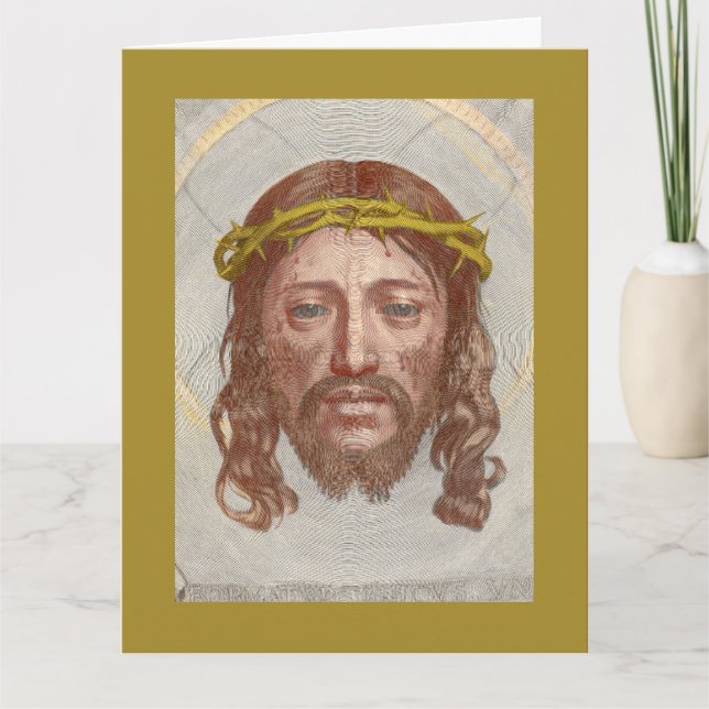Carte Sudarium of Saint Veronica by Claude Mellan 1649 (Devant)