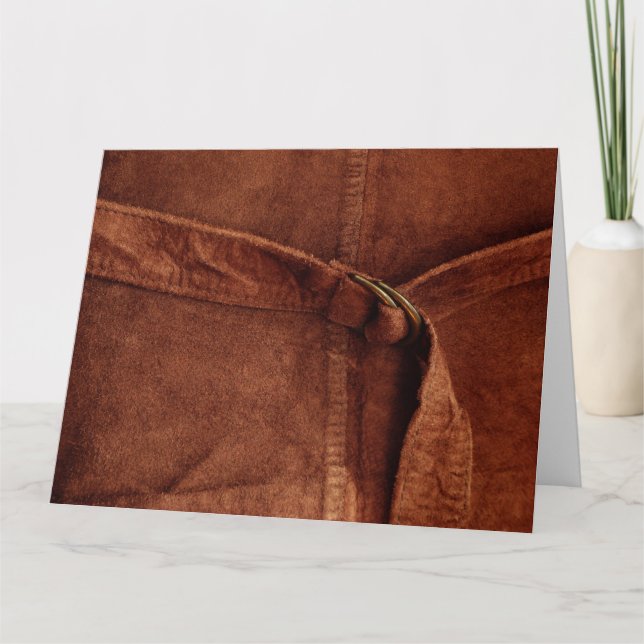 Carte Suède Brown Avec Sangle Et Boucle (Devant)