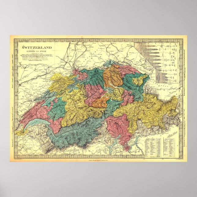 Carte Suisse Poster (Devant)