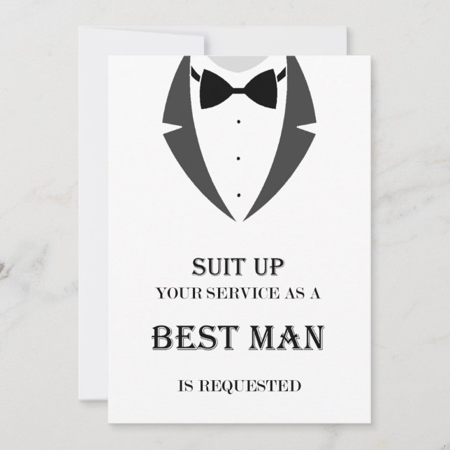 Carte Suit Be My Best Man Proposition Card (Devant)