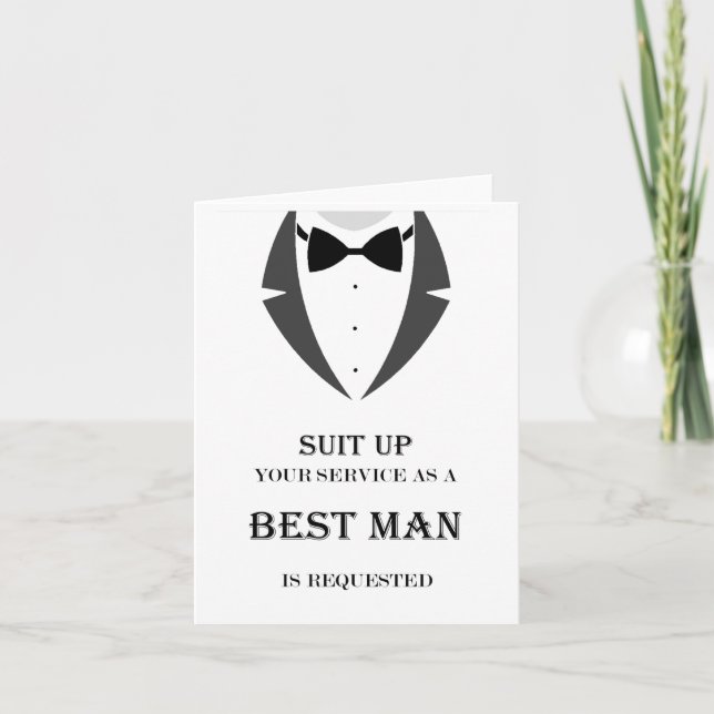Carte Suit Be My Best Man Proposition Card (Devant)