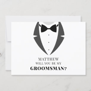 Carte Suit Be My Groomsman Proposition Card