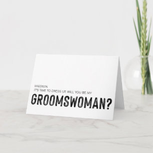 Carte Suit Up Groomswoman Demander Maridal Party