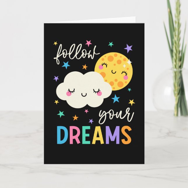 Carte Suivez vos rêves | Cloud & Moon (Devant)