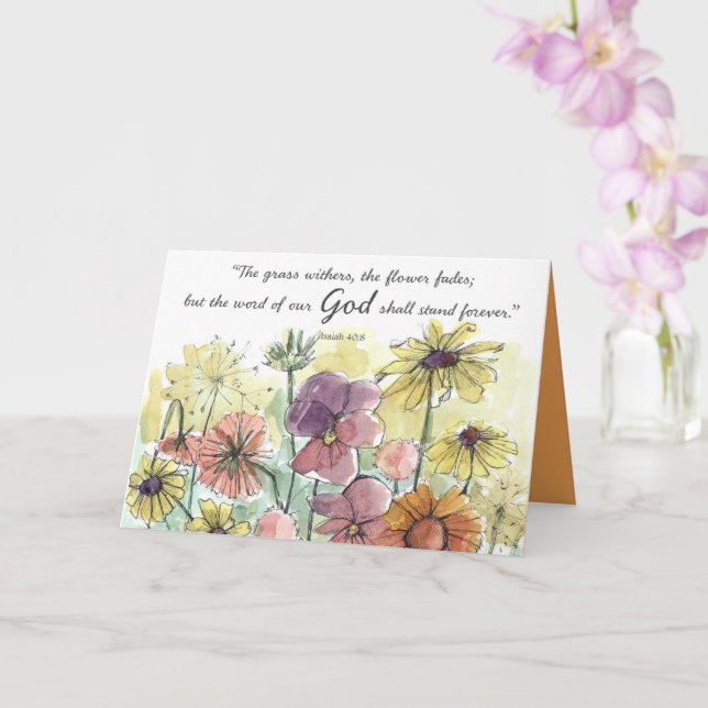 Carte Summer Blessings Isaiah Scripture Garden Flowers (Orchidée)