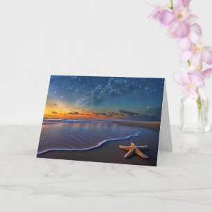 Carte Summer Solstice Midsumts Eve Beach avec Starfish