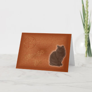 Carte Summer Solstice Pagan Pentagram Black Cat