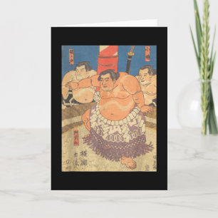 Carte Sumo Wrestler Art Vintage J'aime Sumo Japonais Sum