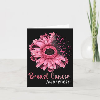 Carte Sunflower Cancer Sensibilisation Ruban rose En O