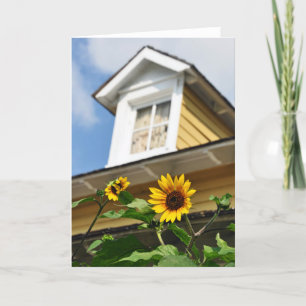 Carte Sunflower House fleurs jaunes été