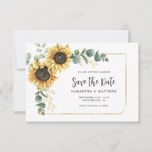 Carte Sunflower QR Code Mariage Enregistrer la date