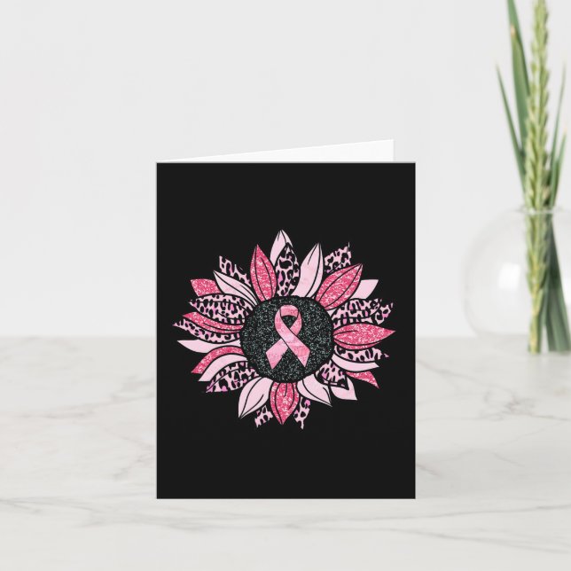 Carte Sunflower rose Cancer du sein Sensibilisation Femm (Devant)