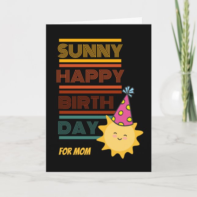 Carte Sunny Joyeux Anniversaire pour maman avec Happy Pa (Devant)