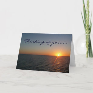 Carte Sunrise en mer "Penser à vous"