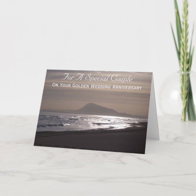 Carte Sunrise Personnalisée 50e anniversaire de Mariage (Devant)