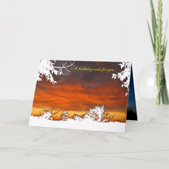 Carte Sunrise/Sunset - Un voeu d'anniversaire pour vous. (Devant)
