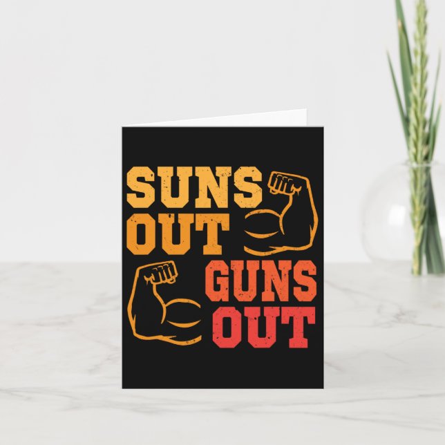 Carte Suns Out Guns Out Muscles Bodybuilding Poids (Devant)