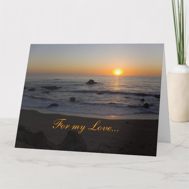 Carte Sunset Beach For Love Anniversaire (Devant)