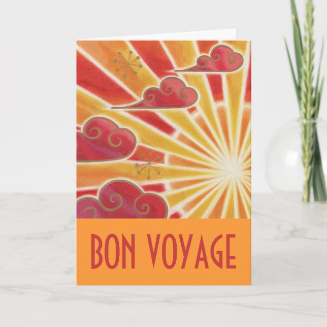 Carte Sunset 'Bon Voyage' orange (Devant)