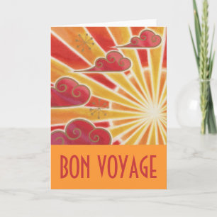 Carte Sunset 'Bon Voyage' orange