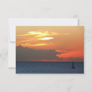 Carte Sunset Clouds and Sailboat Seascape