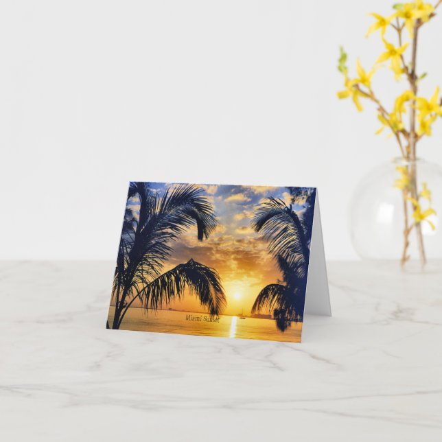 Carte Sunset de Miami (Fleur jaune)