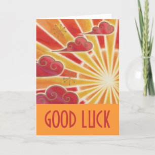 Carte Sunset 'Good Luck' orange
