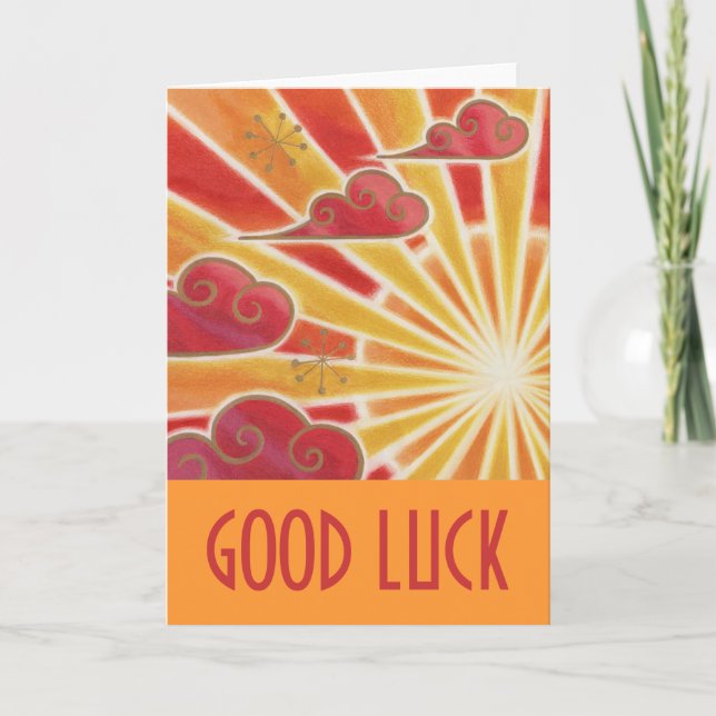 Carte Sunset 'Good Luck' orange (Devant)