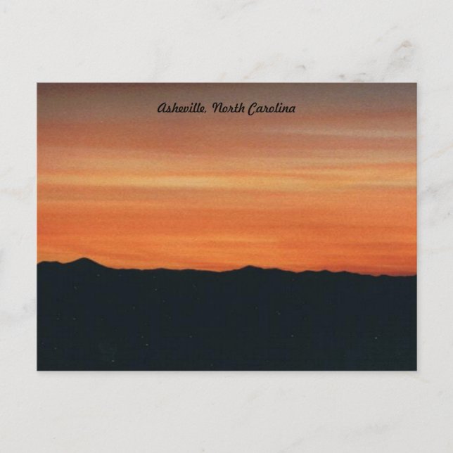Carte Sunset Post, Asheville, Caroline du Nord (Devant)