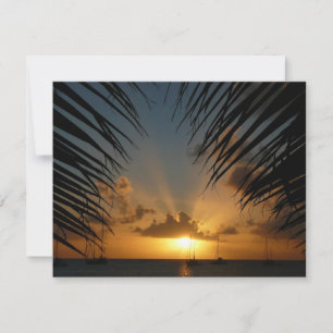 Carte Sunset Through Palm Fronds