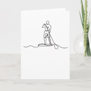 Carte SUP Stand Up Paddel One Line Art