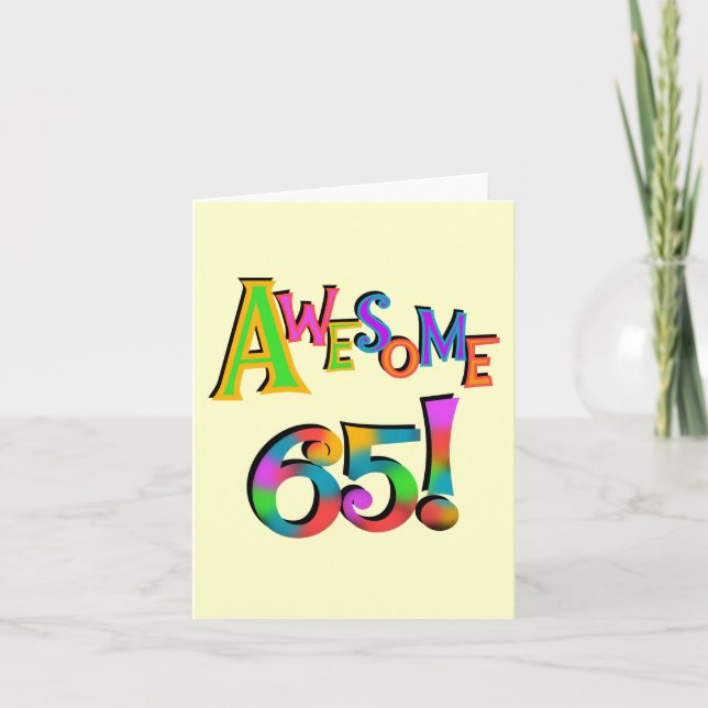 Carte Super 65 Tshirts et cadeaux d'anniversaire (Devant)