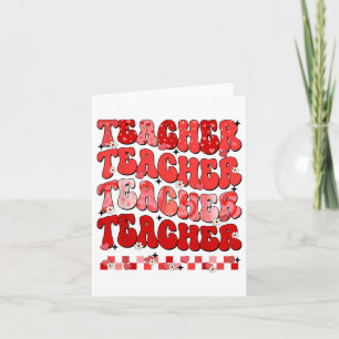 Carte Super À damiers Enseignant du Coeur Valentines Jou