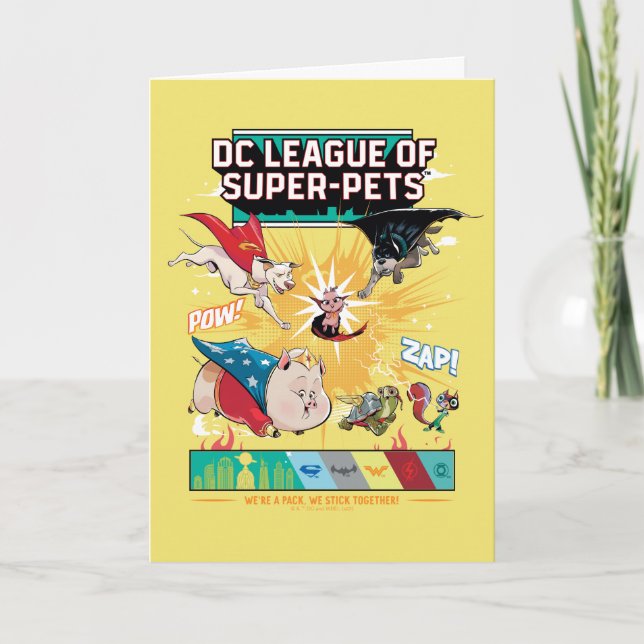 Carte Super-Animaux : Nous sommes un pack, nous collons  (Devant)