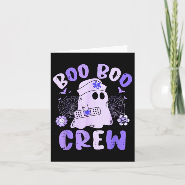Carte Super Boo Boo Crew Nurse Funny Ghost Women Hallow (Devant)