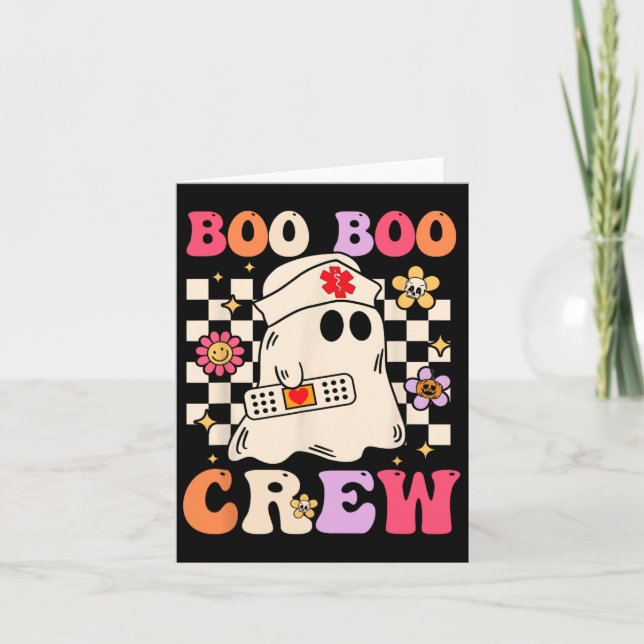 Carte Super Boo Boo Crew Nurse Ghost Paramedic Funny Ha (Devant)