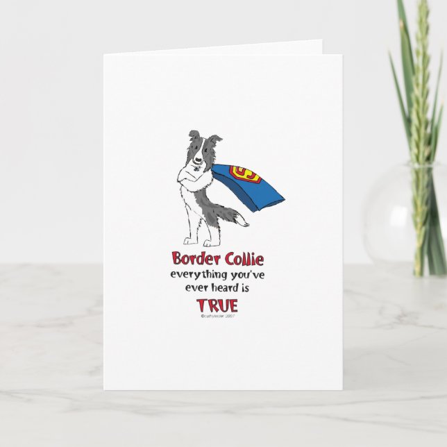 Carte Super Border Collie merle bleu (Devant)